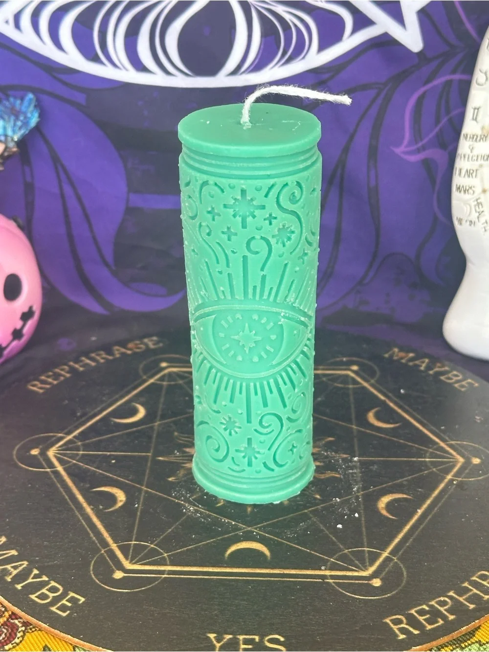 Green Celestial Eye Candle